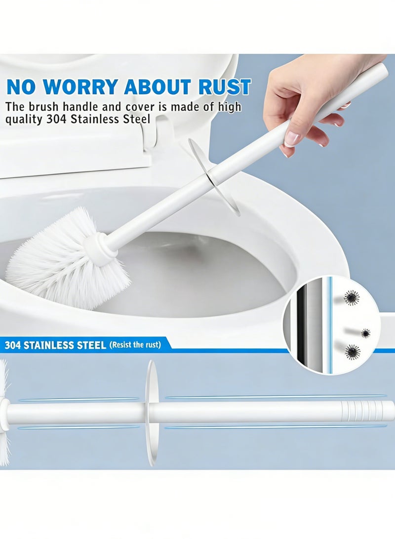 Arabest Toilet Brush and Holder, Toilet Bowl Brush with 304 Stainless Steel Long Handle, Hidden Toilet Brush with Durable Scrubbing Bristles for Bathroom Deep Cleaning (Black) - Image 4